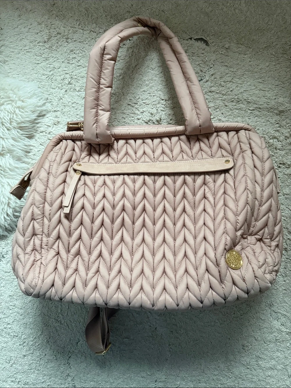 NEW! Happ Diaper Bag - Paige Carryall Dusty Rose